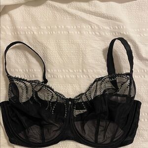Wacoal Black Sheer Lace Bra 855304 40DDD